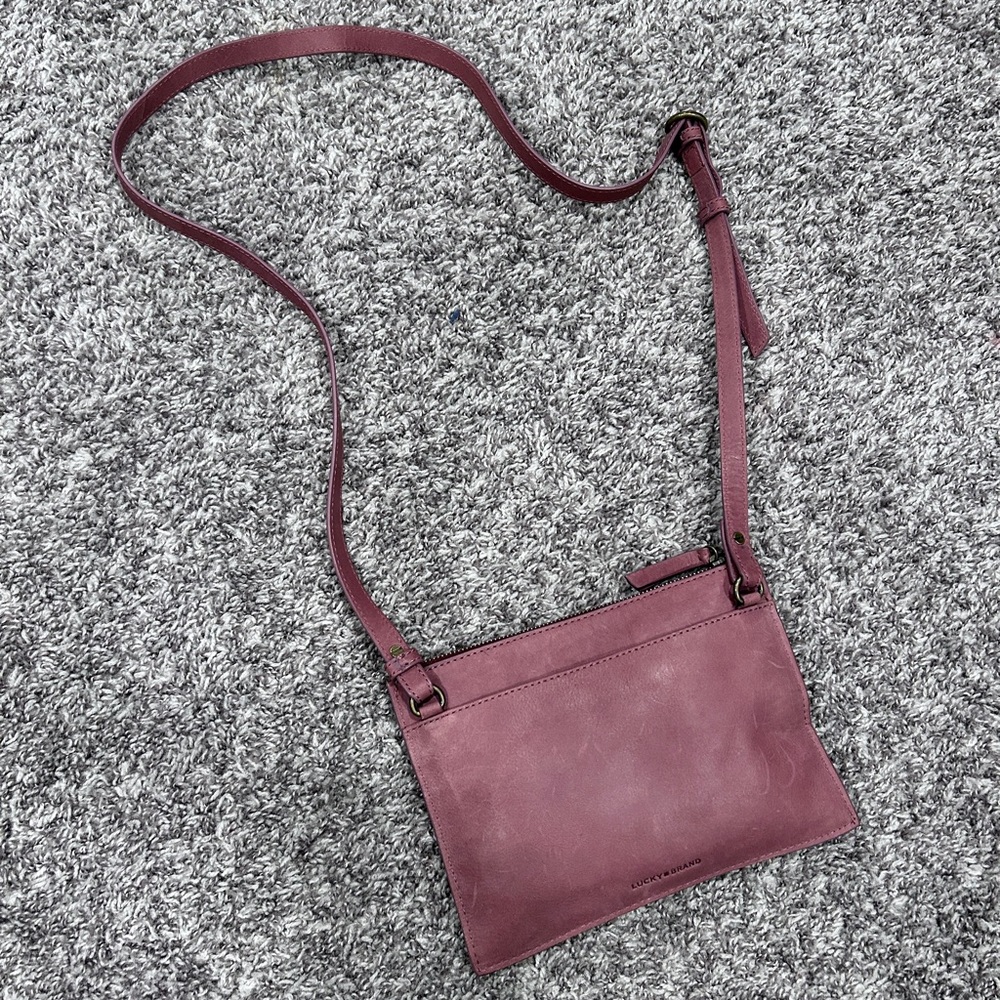 Lucky Brand Crossbody Leather & Suede handbag in light purple